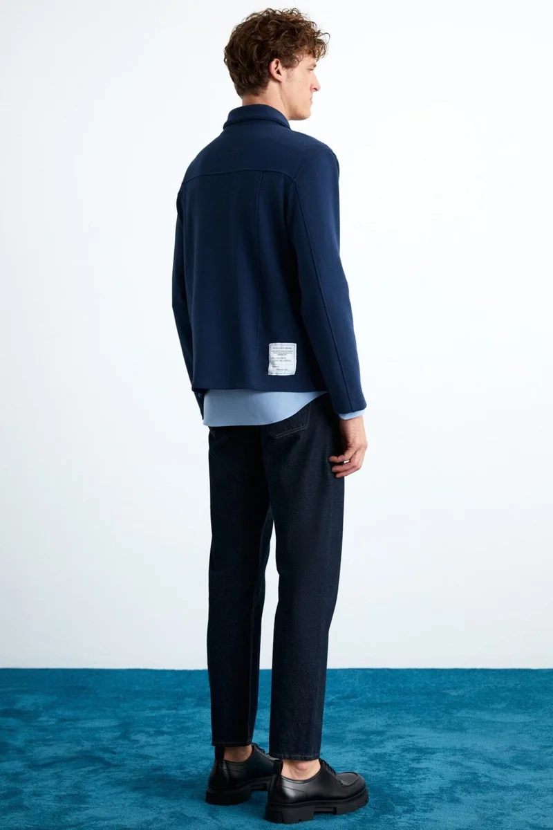GRIMELANGE Calpe Men's 100% Cotton Navy Blue Jacket