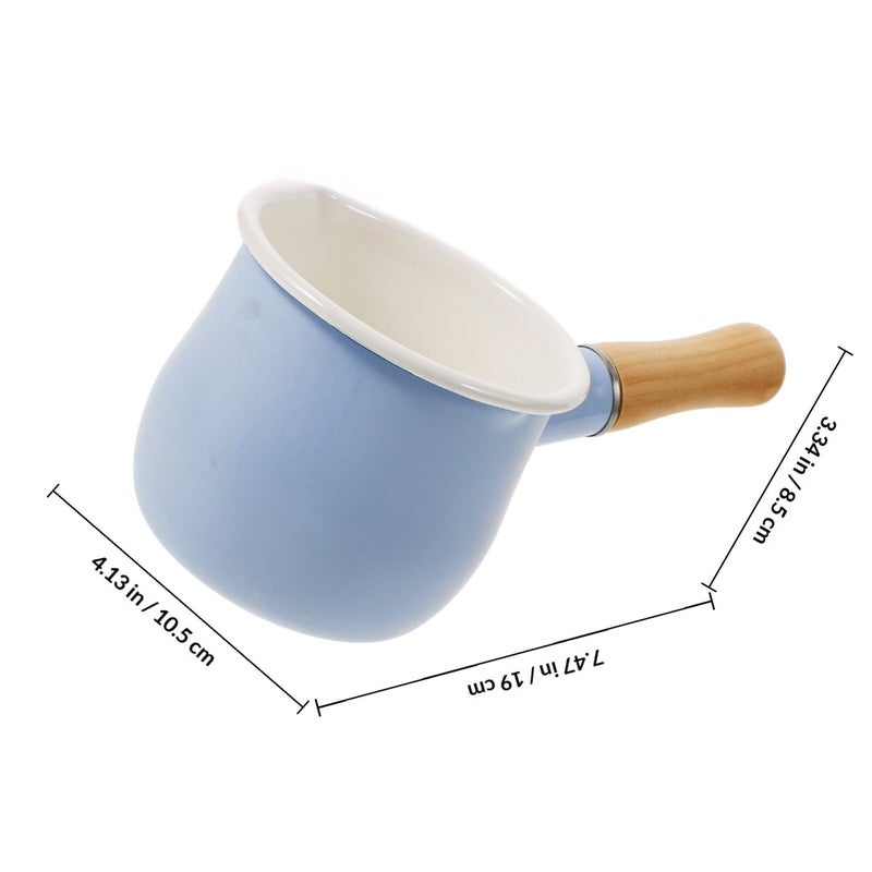 Mini Enamel Milk Pot 10cm Non Stick Saucepan For Butter Melting Stovetop Cooking - Image 3