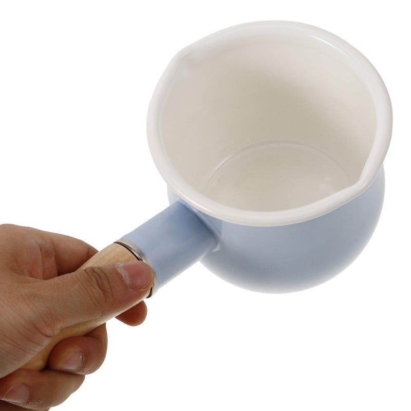 Mini Enamel Milk Pot 10cm Non Stick Saucepan For Butter Melting Stovetop Cooking - Image 5