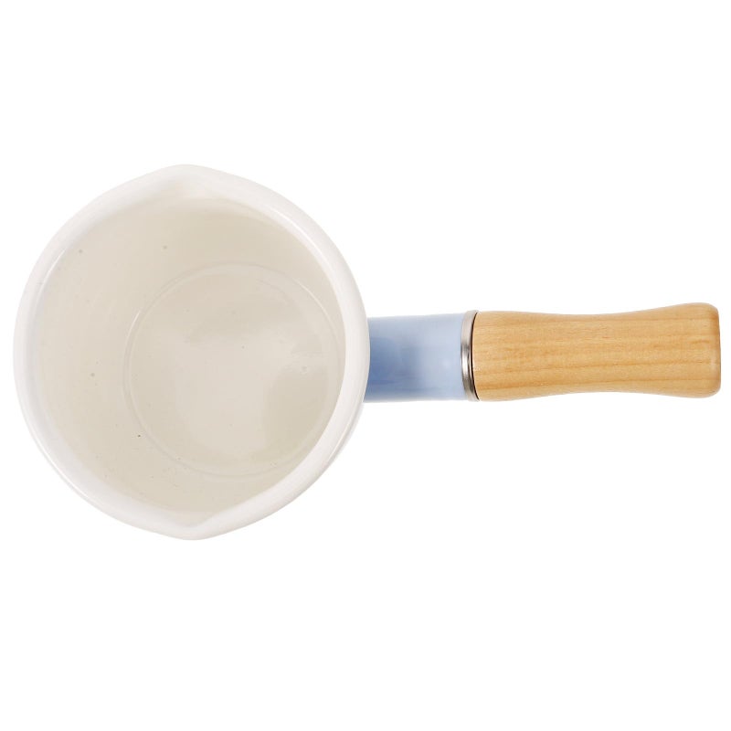 Mini Enamel Milk Pot 10cm Non Stick Saucepan For Butter Melting Stovetop Cooking - Image 2