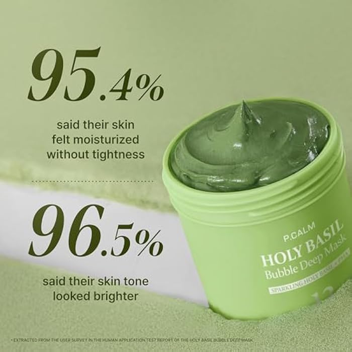P.CALM قناع بابل العميق بقدونس هولي باسيلي - بقدونس هولي وماء مكربن لتنظيف المسام والرؤوس السوداء، طين كوري لقناع الغسيل الفقاعي، هدايا عيد الميلاد (90 جرام / 3.17 أونصة) - Image 2