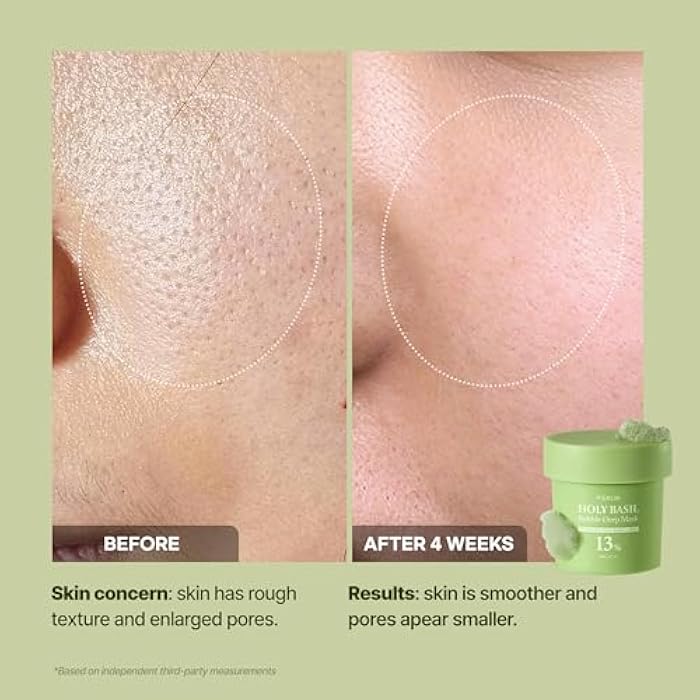 P.CALM قناع بابل العميق بقدونس هولي باسيلي - بقدونس هولي وماء مكربن لتنظيف المسام والرؤوس السوداء، طين كوري لقناع الغسيل الفقاعي، هدايا عيد الميلاد (90 جرام / 3.17 أونصة) - Image 5