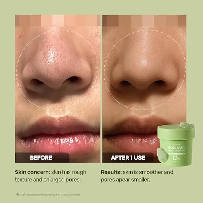 P.CALM قناع بابل العميق بقدونس هولي باسيلي - بقدونس هولي وماء مكربن لتنظيف المسام والرؤوس السوداء، طين كوري لقناع الغسيل الفقاعي، هدايا عيد الميلاد (90 جرام / 3.17 أونصة) - Image 4