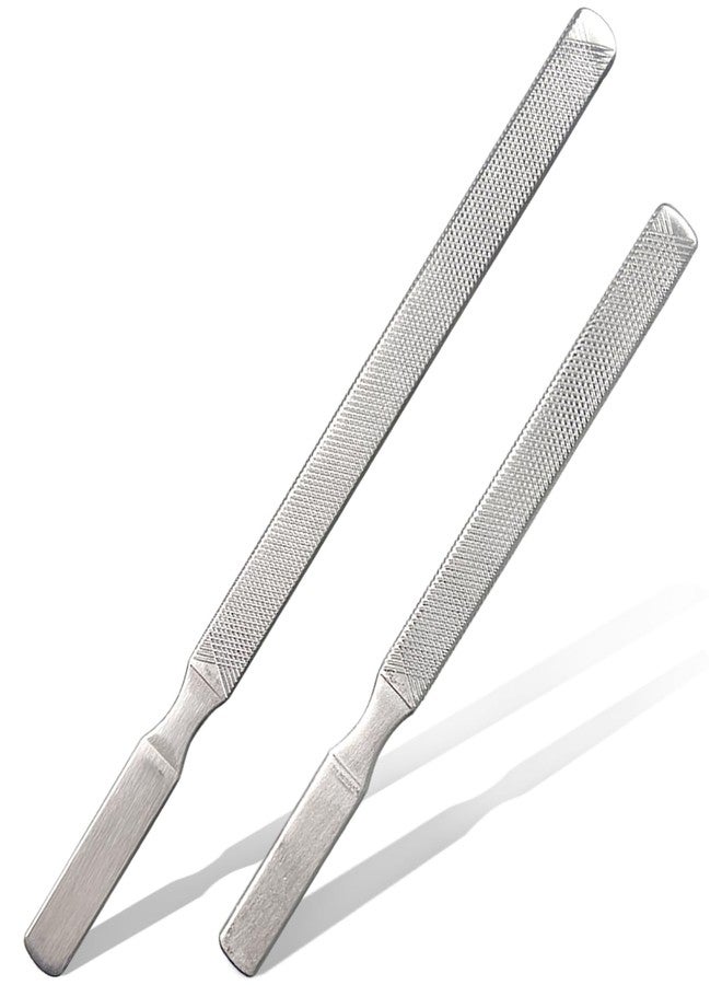 Jaasuee 2-Pack Stainless Steel Toe Nail Files, 4-Sided Design for Thick Nails, Ideal for Men, Seniors, and Dogs - Image 1