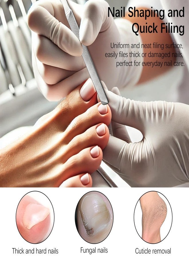 Jaasuee 2-Pack Stainless Steel Toe Nail Files, 4-Sided Design for Thick Nails, Ideal for Men, Seniors, and Dogs - Image 4