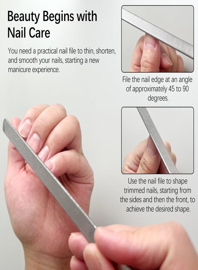Jaasuee 2-Pack Stainless Steel Toe Nail Files, 4-Sided Design for Thick Nails, Ideal for Men, Seniors, and Dogs - Image 3
