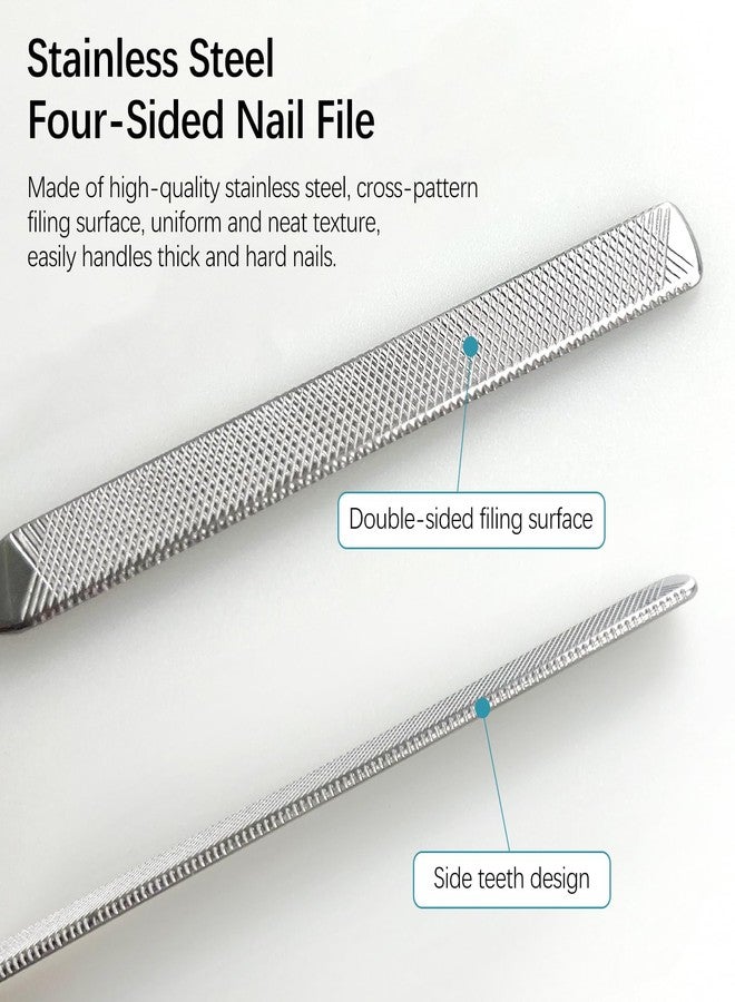 Jaasuee 2-Pack Stainless Steel Toe Nail Files, 4-Sided Design for Thick Nails, Ideal for Men, Seniors, and Dogs - Image 5