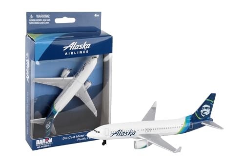 Daron Toy Airplane – Alaska Airlines – Die-Cast Metal Model Airplane Toy with Plastic Parts for Kids Ages 3+ - Image 1