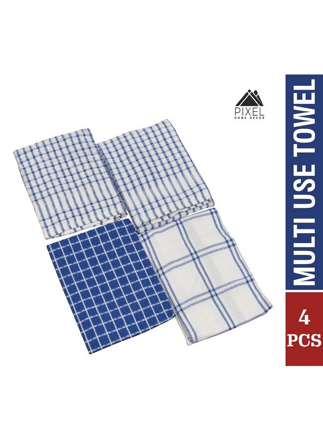 Pixel Home Cotton Kitchen Cleaning Towel (Set of 4 Pcs, Blue) - PXL-KTW-5-Blue - Image 4