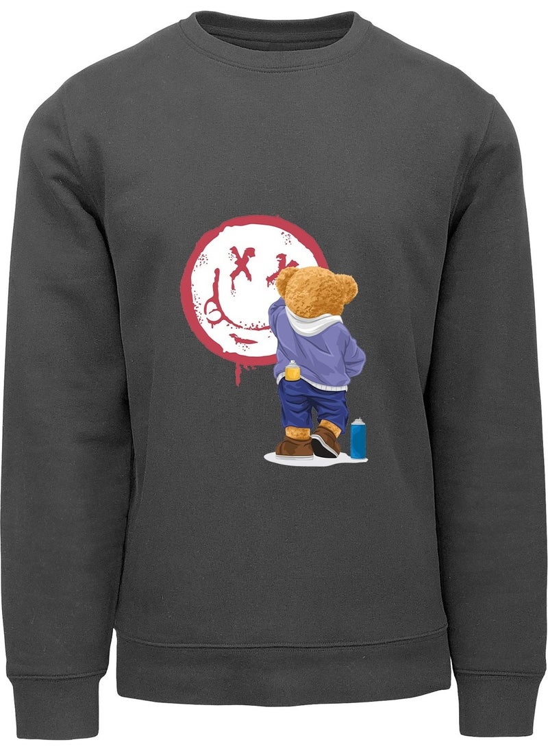 Ada Bebek Çocuk - Ada Baby Kids Oversize Painter Bear Printed Kids Sweatshirt - Image 1