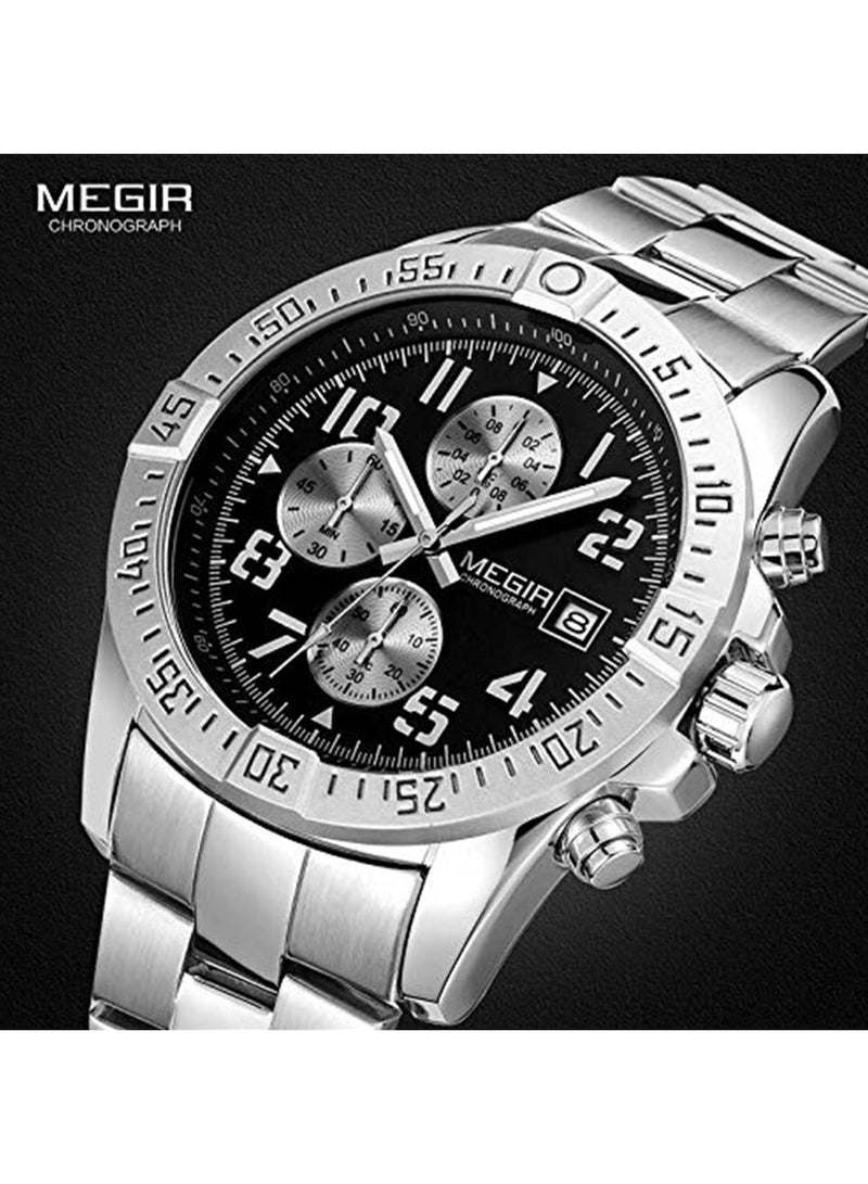 MEGIR Casual Watch for Men Analog Stainless Steel -2030 - Image 2