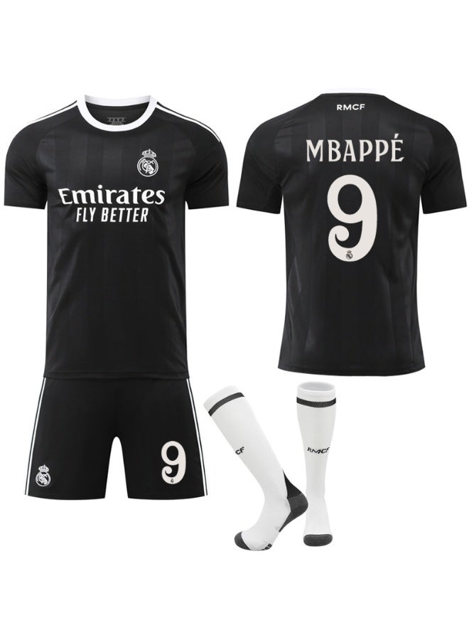Real Madrid 2025-2026 season #9 MBAPPE black training football jersey shorts socks set children's size and adult size, a gift for fans and friends - Image 1