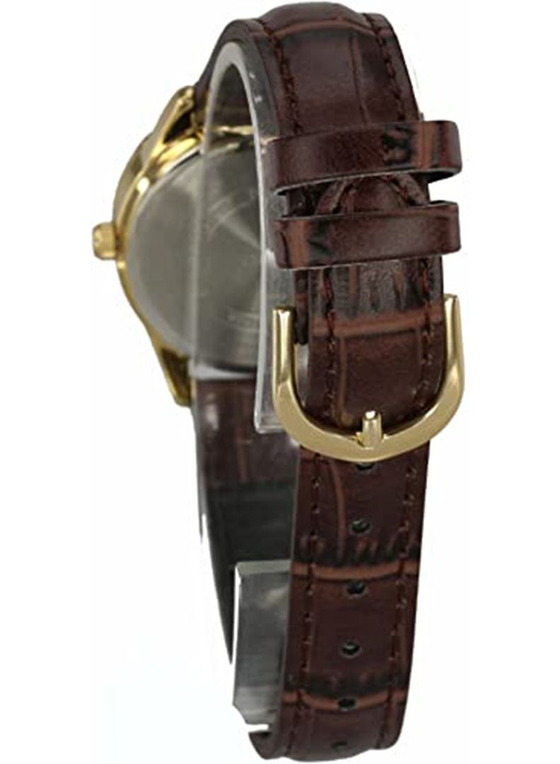 كاسيو Women's Leather Quartz Analog Watch LTP-V005GL-9AUDF - 28 mm - Brown - Image 3