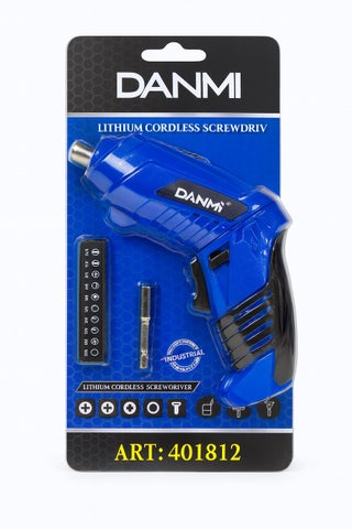 DANMI Professional Lithium Cordless Screwdriver with Multiple Bits Set – Model ART: 401812