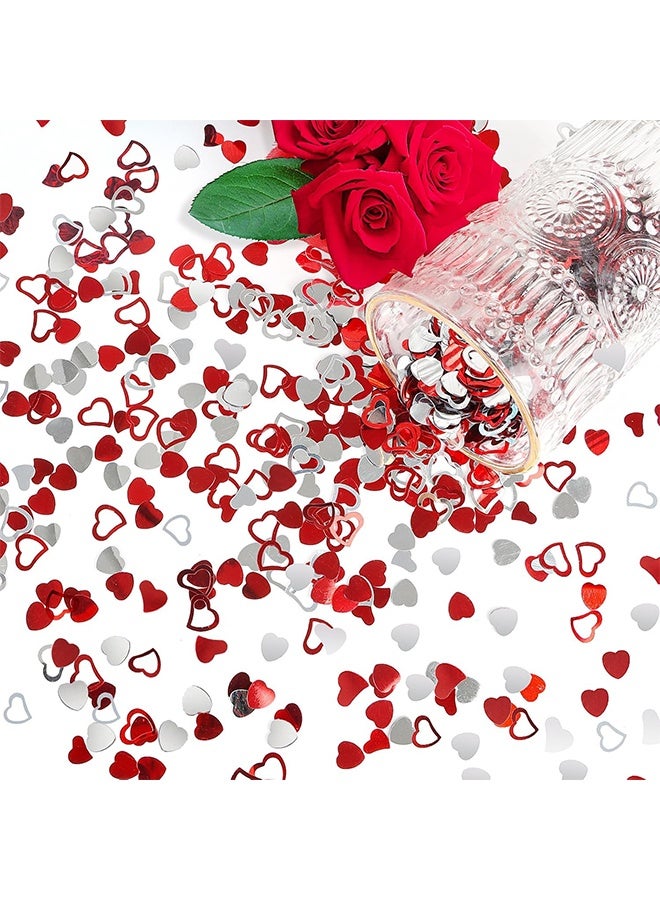 Heart Table Confetti,2.1oz Valentine's Day Metallic Foil Heart Confetti Sequin for Valentine's Day Wedding Bridal Shower Birthday Party Decoration Supply - Image 5