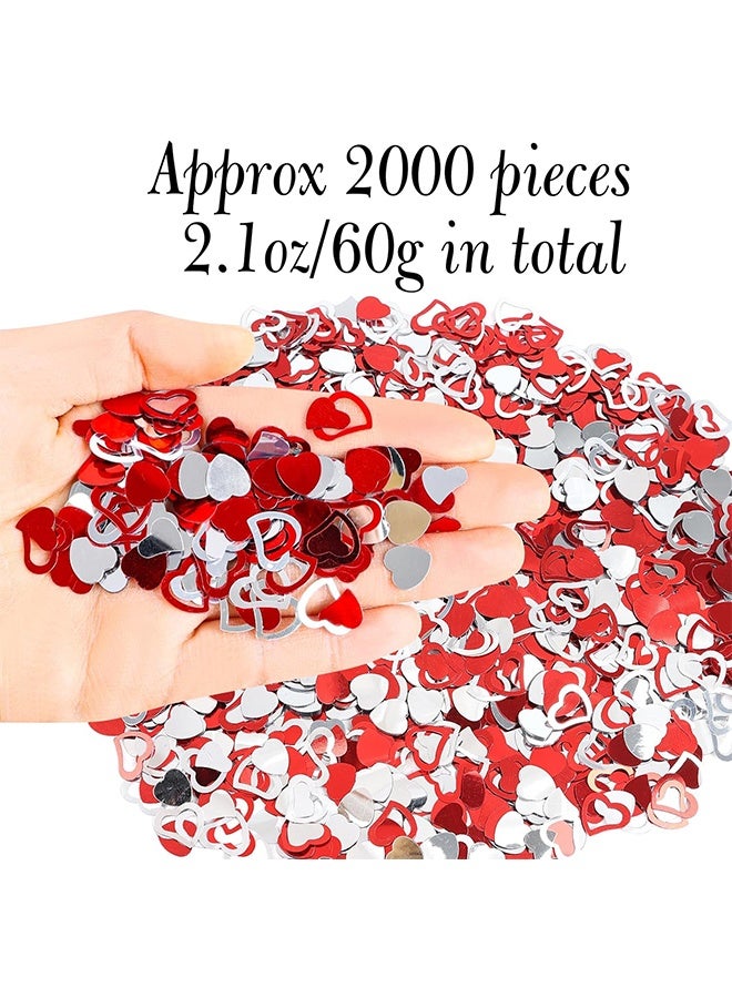 Heart Table Confetti,2.1oz Valentine's Day Metallic Foil Heart Confetti Sequin for Valentine's Day Wedding Bridal Shower Birthday Party Decoration Supply - Image 1