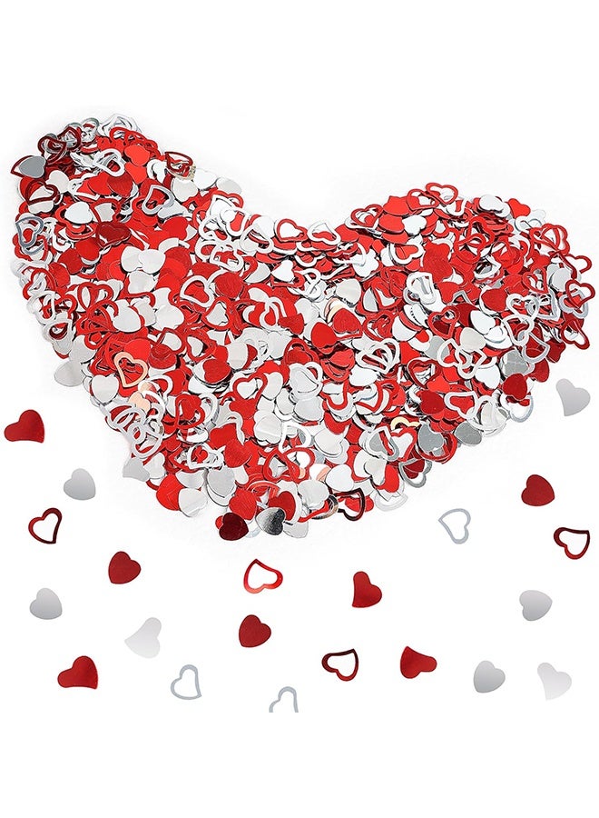 Heart Table Confetti,2.1oz Valentine's Day Metallic Foil Heart Confetti Sequin for Valentine's Day Wedding Bridal Shower Birthday Party Decoration Supply - Image 3