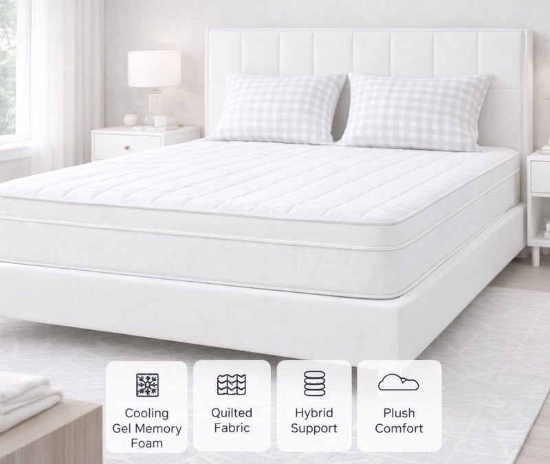 ريكسال هوم مرتبة Rexal Home Euro Heaven بريميوم بنظام النوابض الجيبية – سماكة 30 سم، ميموري فوم مع جل مبرد، فوم عالي المرونة، دعم متوسط الصلابة، تخفيف الضغط وعزل حركة منخفض، مقاس كوين ممتد 160 × 220 سم - Image 2