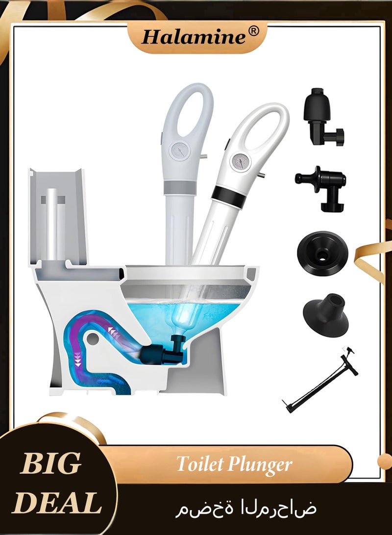 Halamine Toilet Plunger,Toilet air plunger ， Electric Toilet Clog Remover Drain Unblocker, High Pressure Air Drain Blaster, Cordless Powerful Pneumatic Dredge Unclogger Cleaner for Bathroom/Bathtub/Floor Drain/Sewer/Clogged Pipe - Image 1