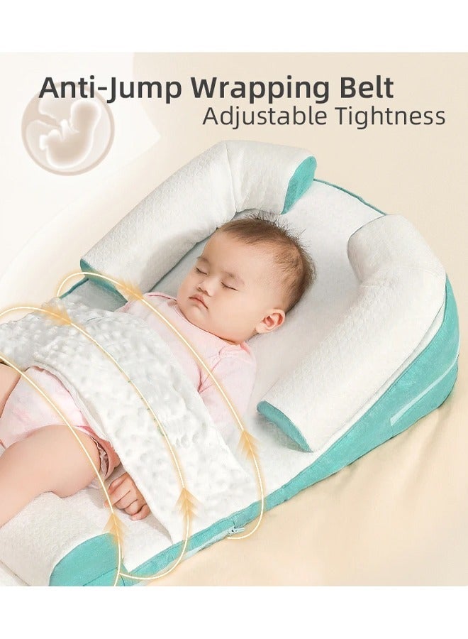 Aissiora Adjustable Nursing Pillow for Breastfeeding Infant Anti-Spit Milk Slope Mat Memory cotton Supportive Cushion Multi-Functional and Multi-Layer Posture Support Pillow Can Adjust Height Geometric Design - Image 5