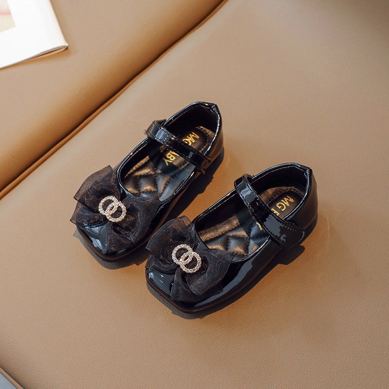 Girls' Shoes 2026 New Style Baby Fashion Princess Flats Soft Sole Korean Style Girls' Shoes Children'S Small Leather Shoes - Image 1