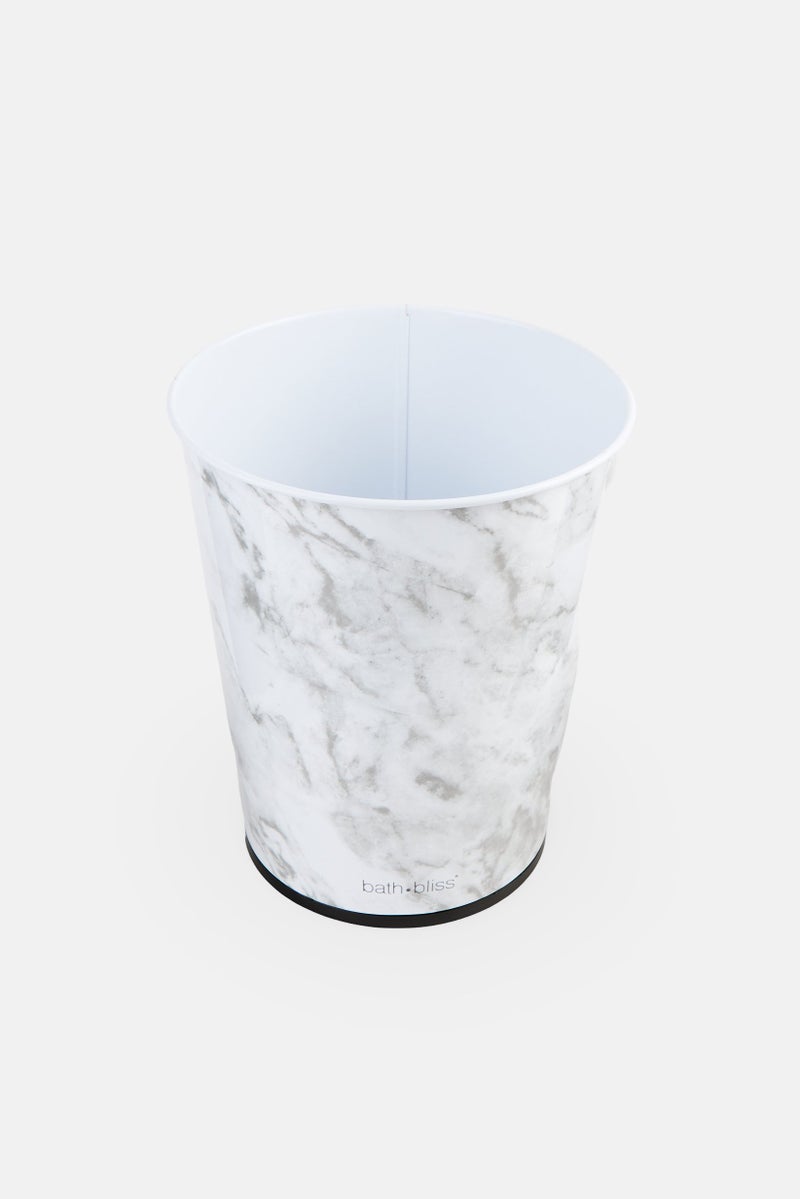 Bath Bliss Stainless Steel Marble Printed Waste Bin 5 L, Multicolor  - Image 2
