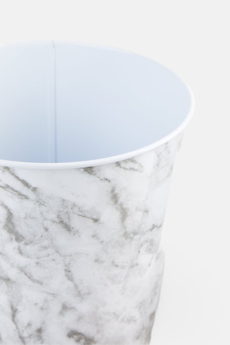 Bath Bliss Stainless Steel Marble Printed Waste Bin 5 L, Multicolor  - Image 3