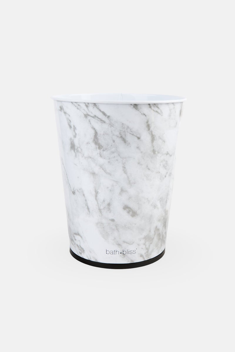 Bath Bliss Stainless Steel Marble Printed Waste Bin 5 L, Multicolor  - Image 1