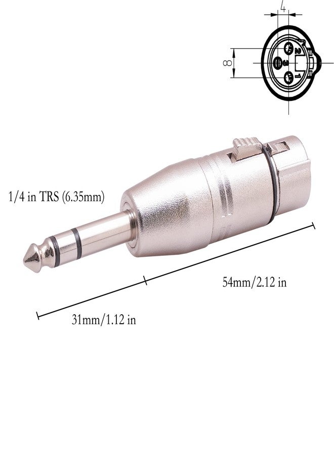 Smithok 4 Pack XLR Female to 1/4" TRS Adapter, Balanced Female XLR to Quarter Inch 6.35mm Male Adapters - Image 4