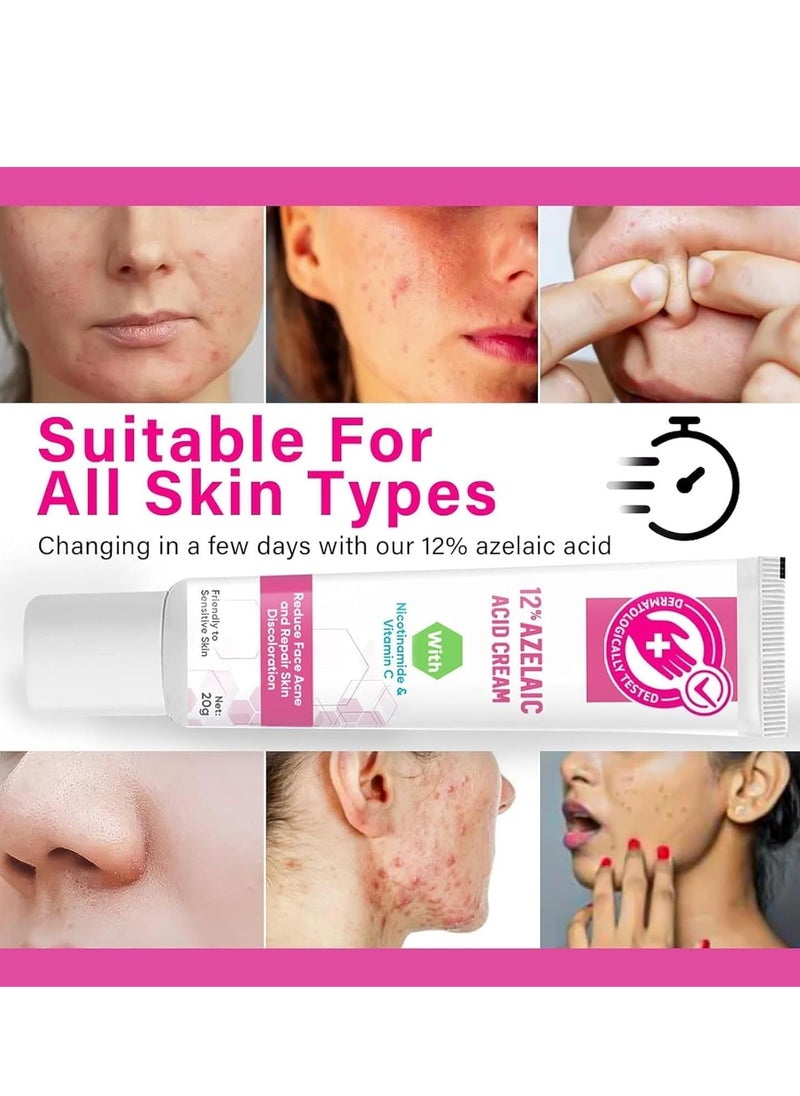 SOUTH MOON - Azelaic Acid Serum 12% - Facial Serum with Niacinamide & Vitamin C - Redness Relief, Dark Spot Corrector - Hyaluronic Acid & Niacinamide for Acne & Rosacea - Balances Excess Sebum (20g) - Image 1