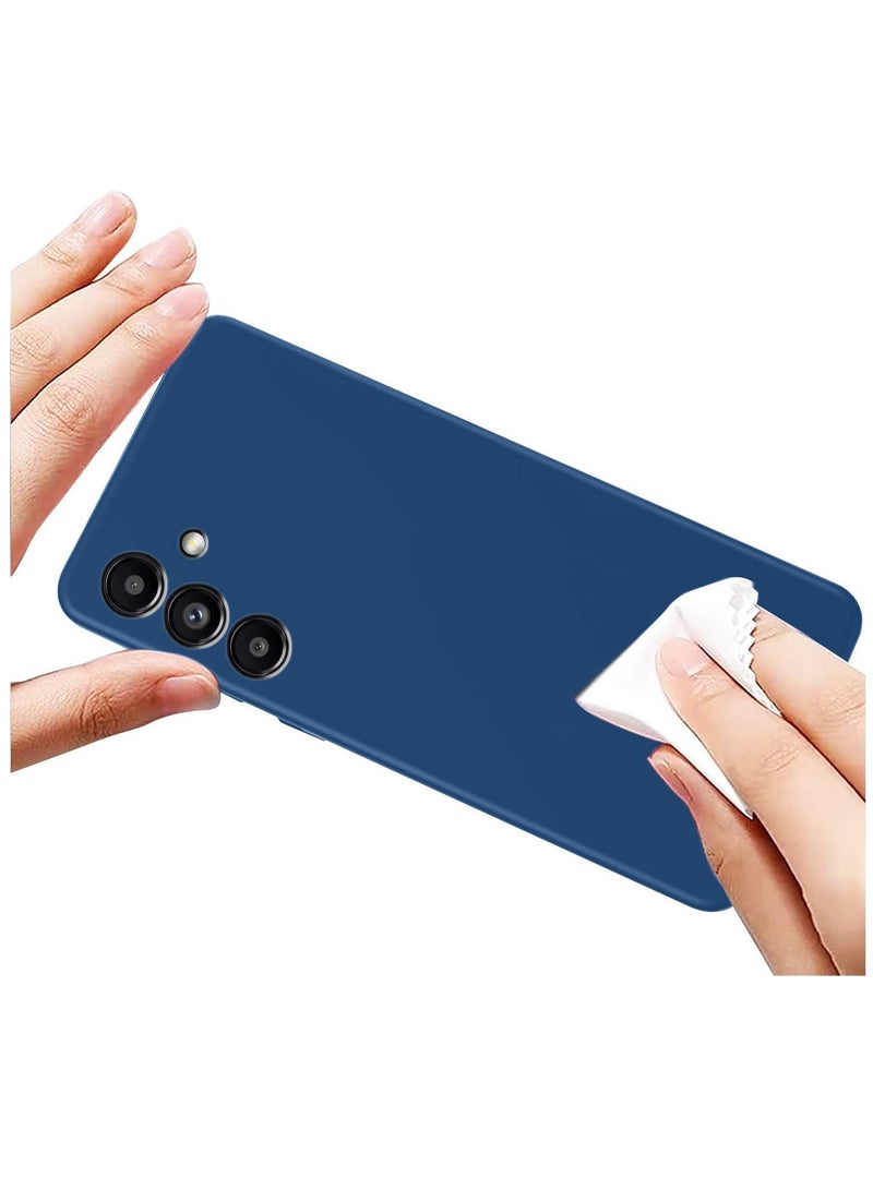 Galaxy A14 Case with 2 Pack Tempered Glass Screen Protector Microfiber Shockproof Soft Liquid Silicone Protective Phone Cover for Samsung Galaxy A14 4G/5G