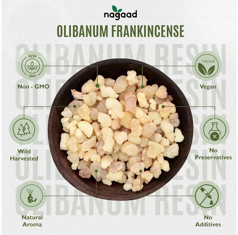ناجاد راتنج البخور العضوي Boswellia Carterii من Nagaad - لبان عضوي معتمد من وزارة الزراعة الأمريكية بنسبة 100% - محصود بري - 113.6 جم - العلاج بالروائح والتنقية والاسترخاء العميق - Image 3