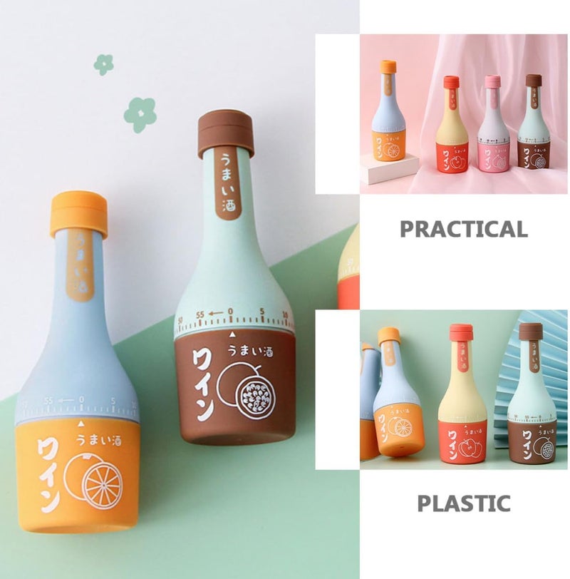 ABOOFAN Mechanical Kitchen Timer Wine Bottle Shape, Plastic Mechanical Timing Device with Countdown Function, Home Cooking and Focused Time Management Tool, Brown - Image 5