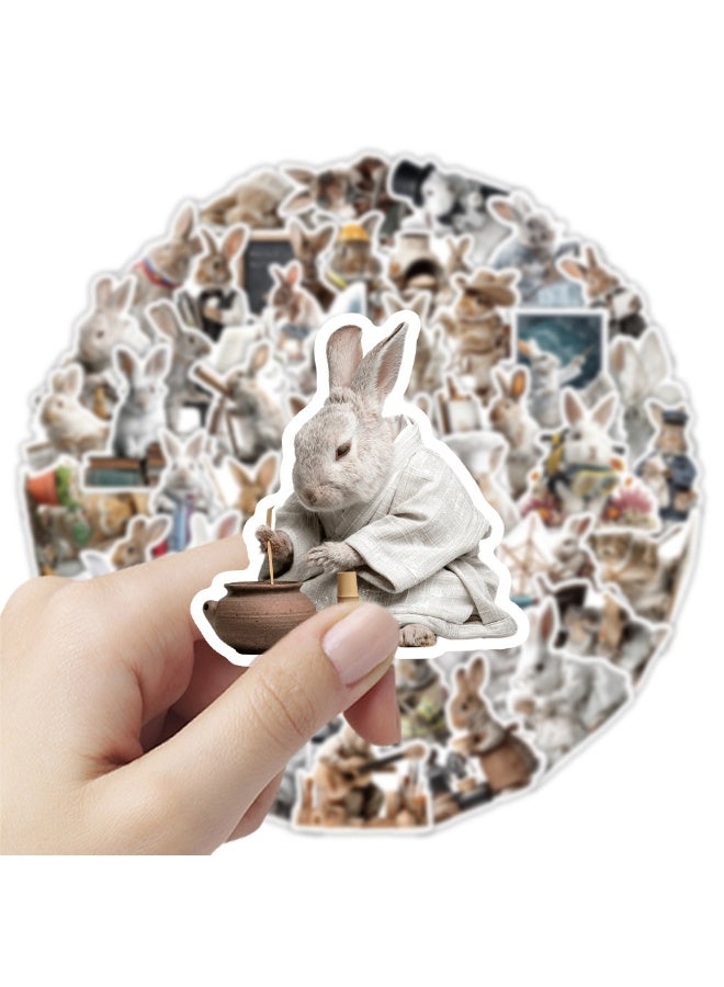 50Pcs Rabbit Stickers Waterproof Vinyl Decals for Water Bottles Laptop Luggage Cup Computer Mobile Phone Skateboard - Image 2