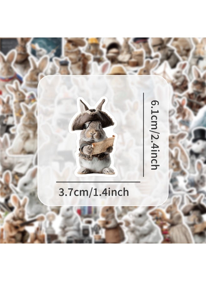 50Pcs Rabbit Stickers Waterproof Vinyl Decals for Water Bottles Laptop Luggage Cup Computer Mobile Phone Skateboard - Image 4