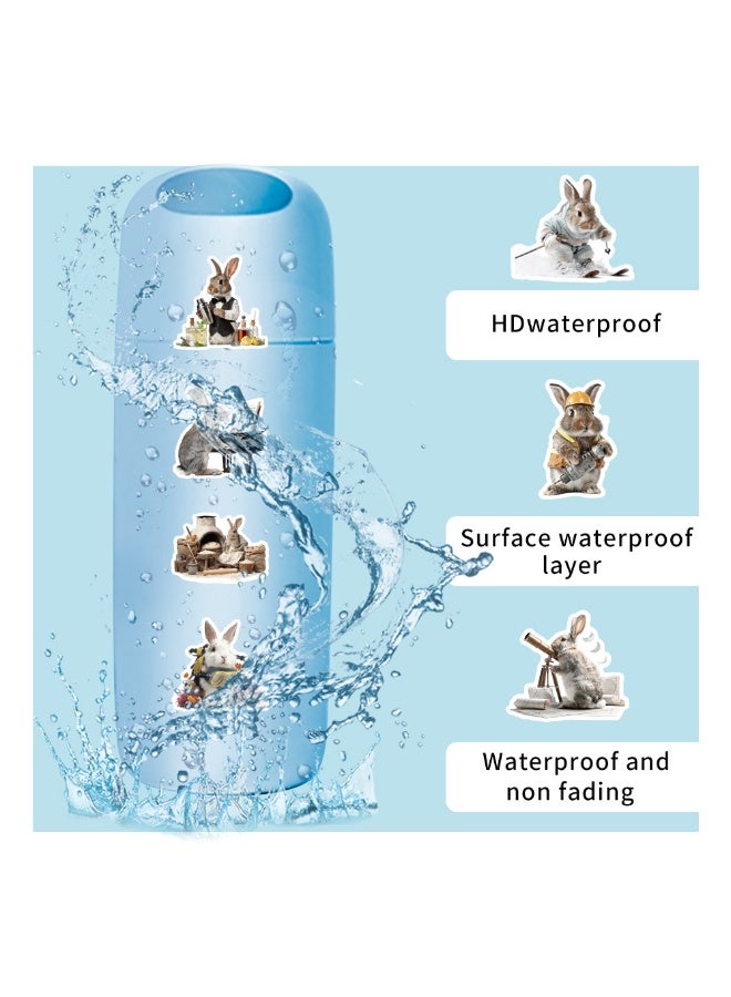 50Pcs Rabbit Stickers Waterproof Vinyl Decals for Water Bottles Laptop Luggage Cup Computer Mobile Phone Skateboard - Image 3