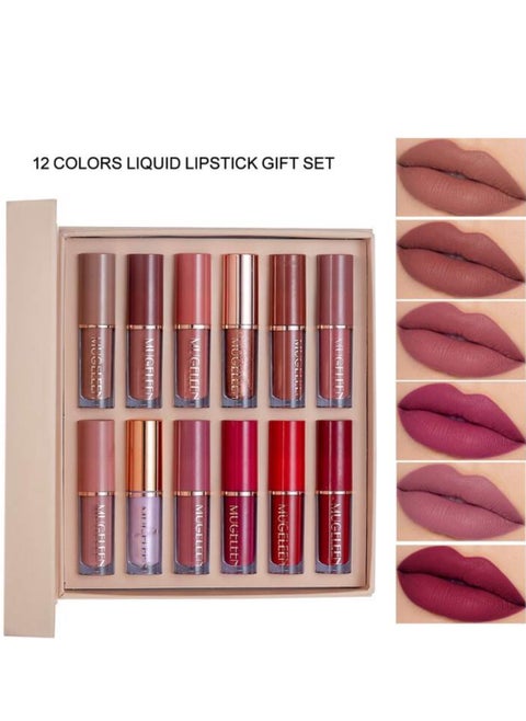 12 Colors Matte Moisturizing Fade Resistant Lipstick Set