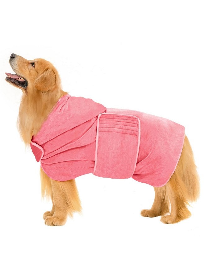 Avont Dog Bathrobe - Super Absorbent Pet Drying Towel Bath Robes After Bath Shower Swim Wet Walk for Puppies -Pink(S) - Image 1