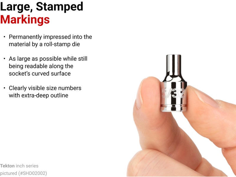Tekton مجموعة مفاتيح صمولة TEKTON 1/4 بوصة مع سكة، 11 قطعة (5/32-9/16 بوصة) | SHD90103 - Image 2