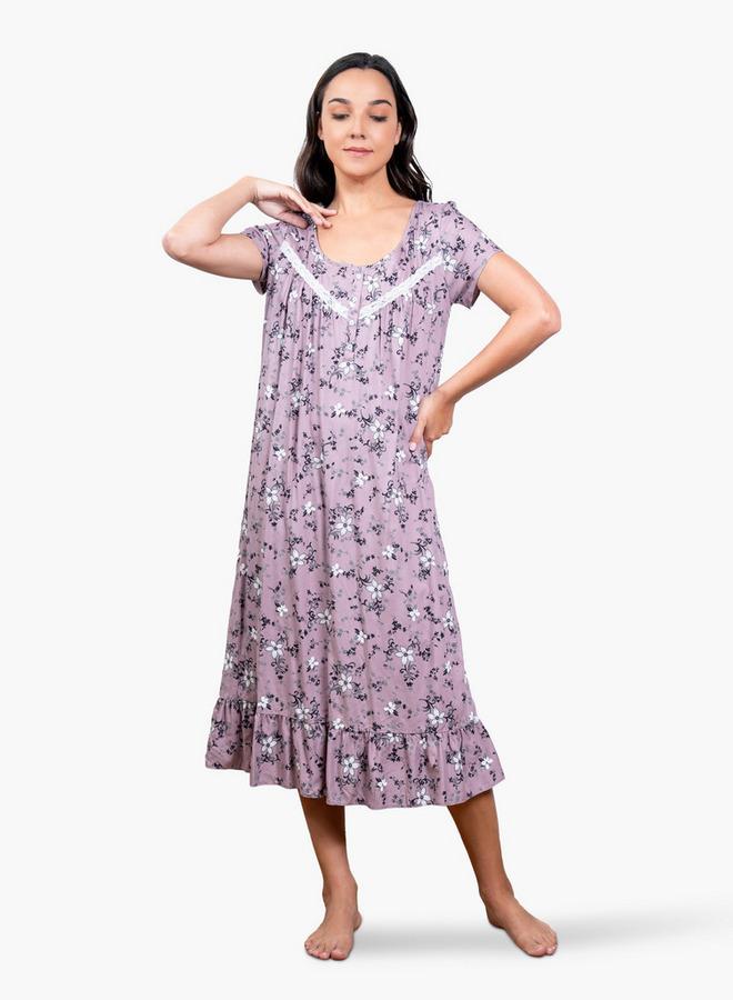 Aadaraya Floral Print Night Gown - Image 2