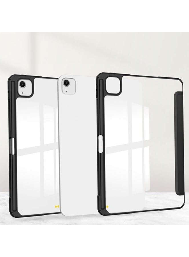 Case Compatible with New iPad Air 13 inch 2024 M4 with Built-in Pencil Holder, for iPad Air 13 with Hard Clear Back Cover, (Black) - Image 2