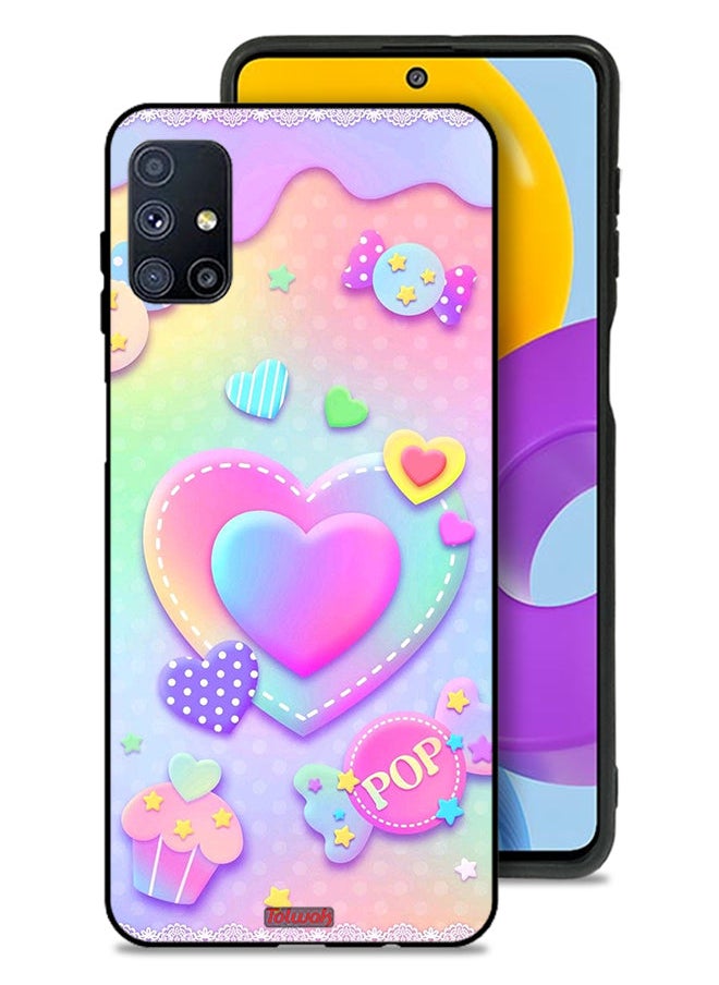 Tolwak غطاء حماية لهاتف Samsung Galaxy M51 برسومات قلوب البوب  - Image 1