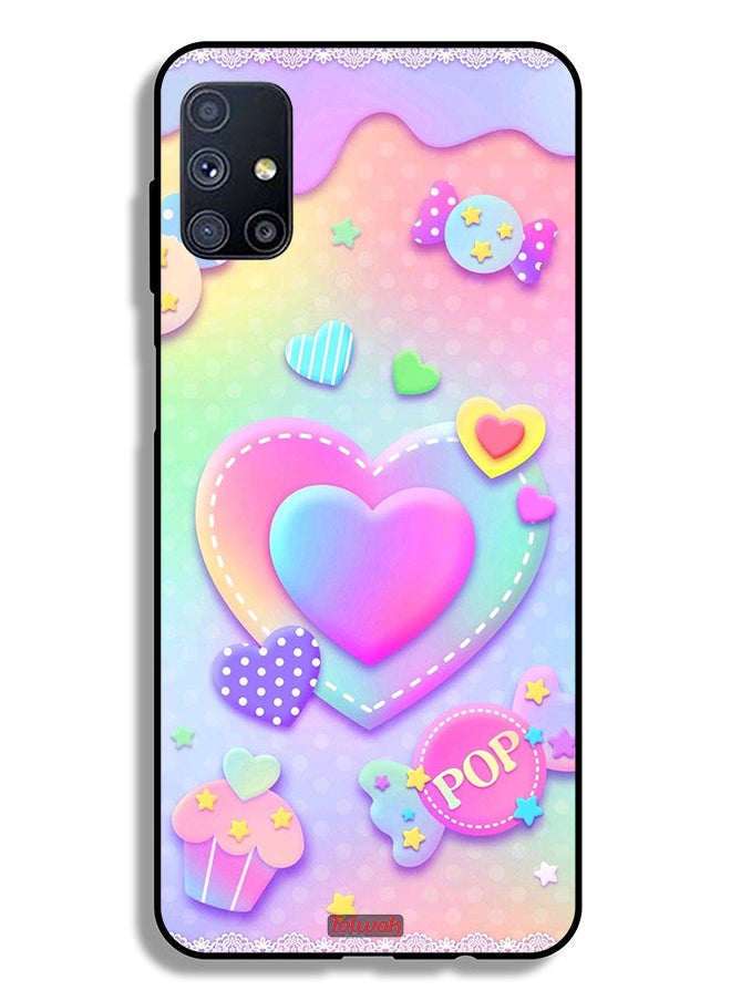 Tolwak غطاء حماية لهاتف Samsung Galaxy M51 برسومات قلوب البوب  - Image 2