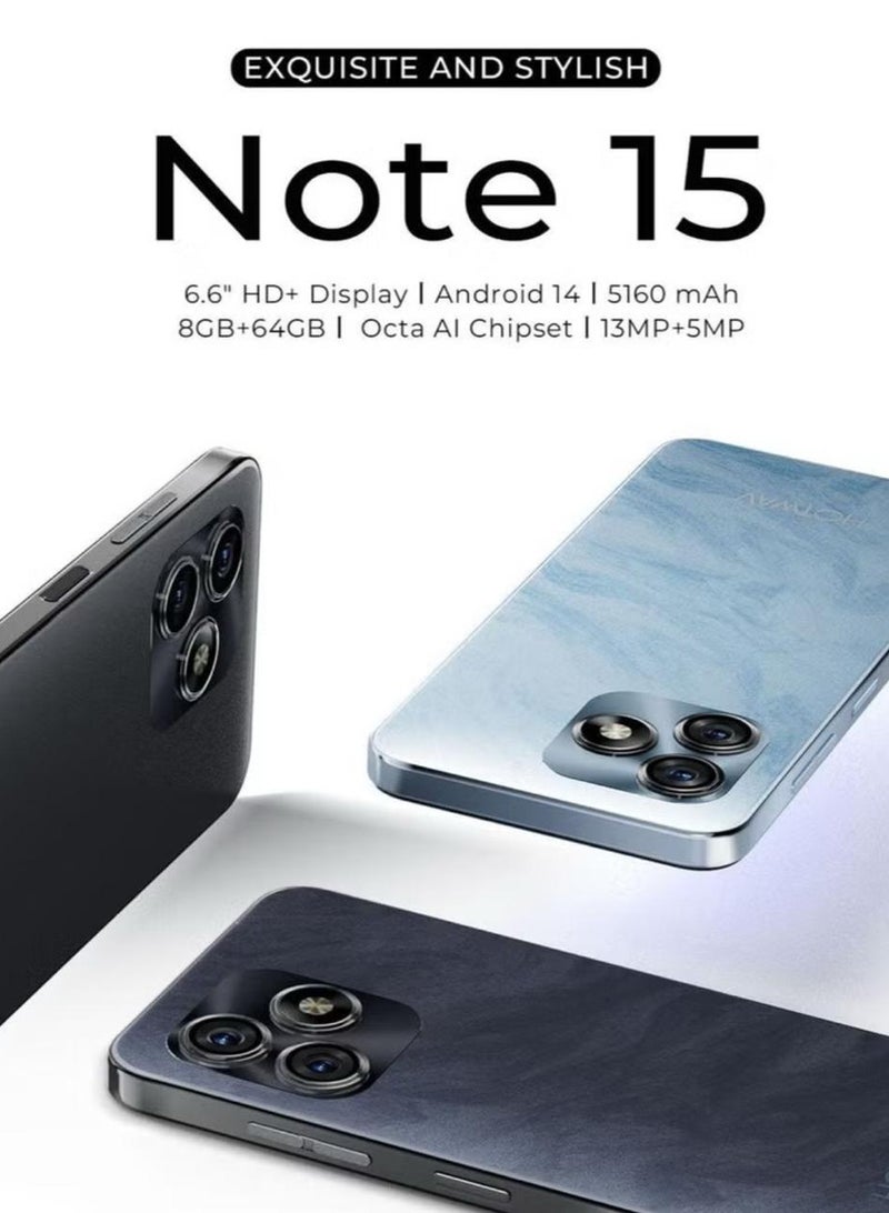HOTWAV Note 15 Smartphone 4+4GB+ 64 GB storage 6’6 inch HD Display Midnight Black - Image 5