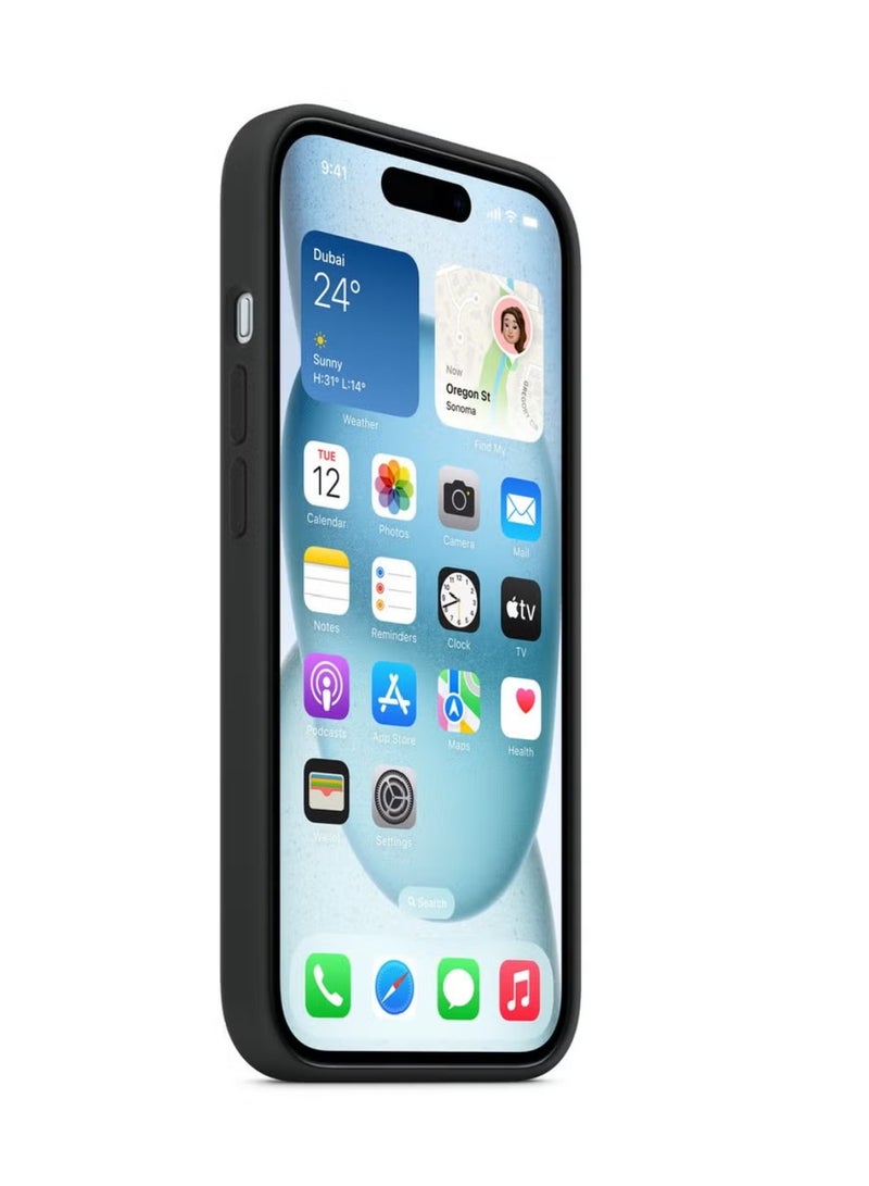 Silicone iPhone 15 Silicone Case with MagSafe - Black - Image 5