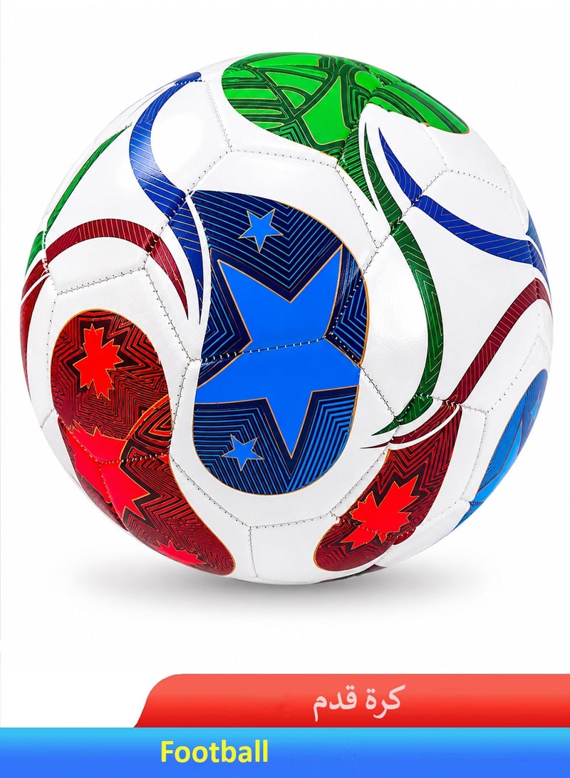 QUTOOB Training Soccer Ball – Durable Machine-Stitched PVC Leather Football for Practice, Matches, Schools, Academies & Casual Play | FIFA World Cup 2026 Inspired Design for Kids & Adults - Image 1