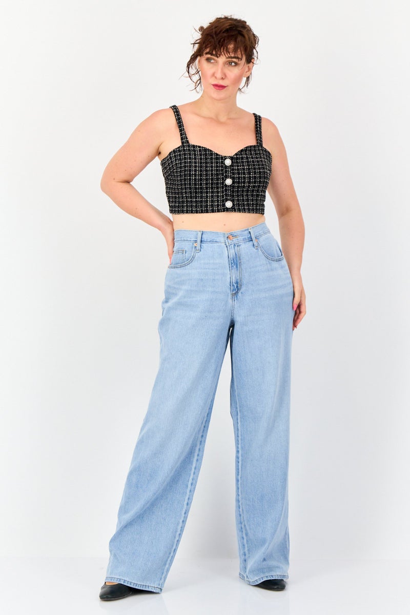 Missguided Women Sweetheart Neck Sleeveless Textured Crop Top, Multicolor - Image 3