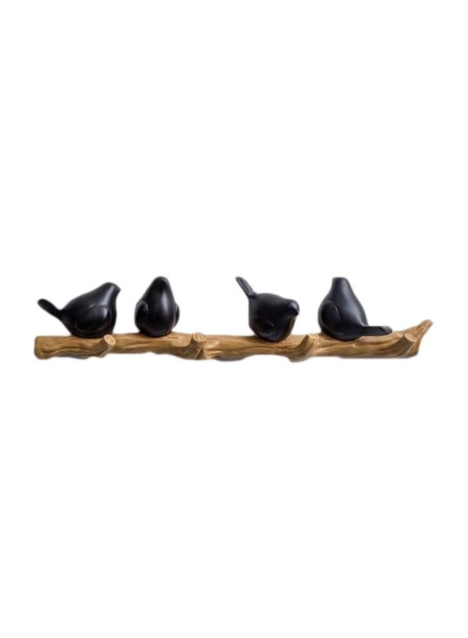 NIBEMINENT Qiangtie 3D Birds Shape Decorative Hook Black/Brown 47x6x10cm 