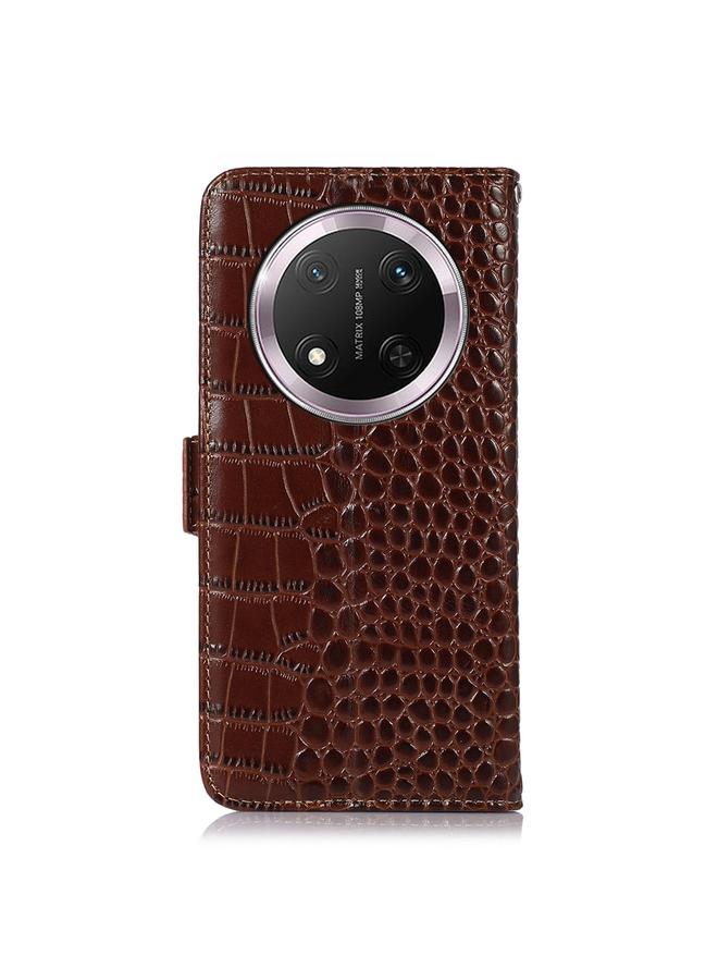 S-TOP Case For Honor X9c 5G Global Crocodile Top Layer Cowhide Leather Phone Case - Image 4