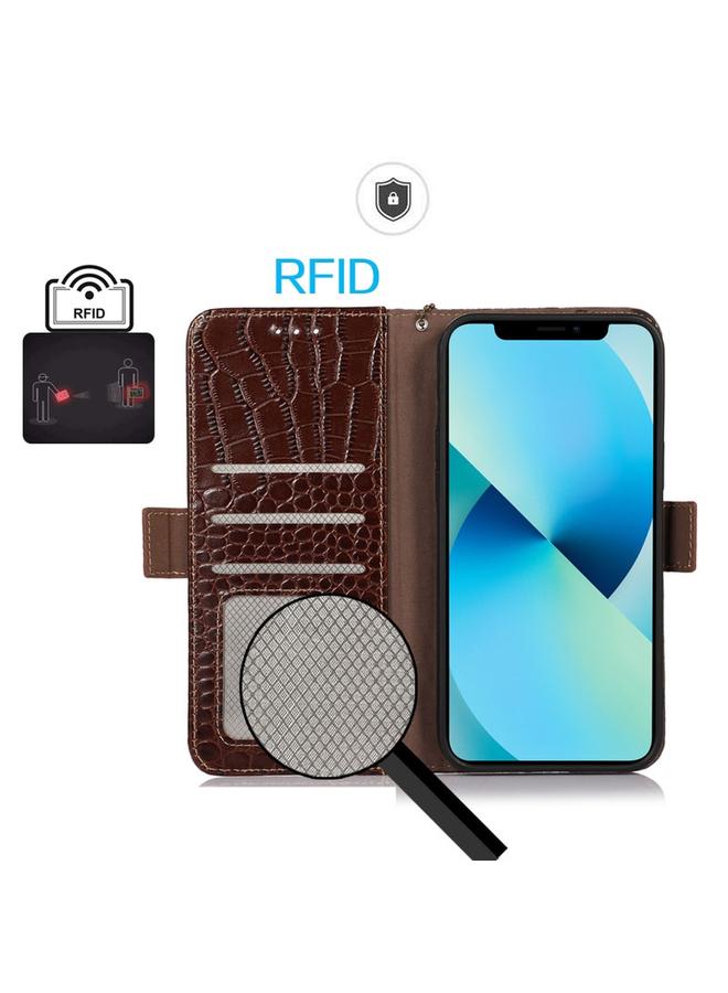 S-TOP Case For Honor X9c 5G Global Crocodile Top Layer Cowhide Leather Phone Case - Image 5